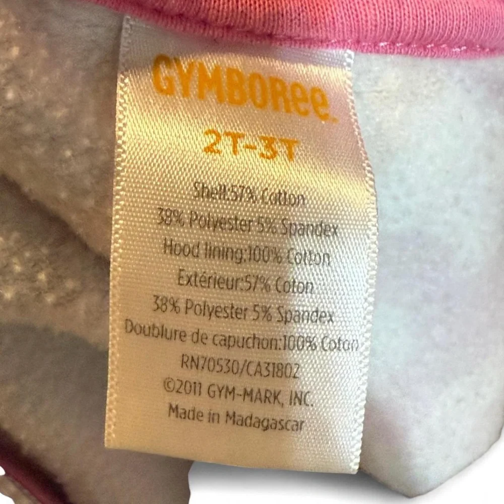 Gymboree Pink and White Flower Power Toddler Hoodie 2T-3T
